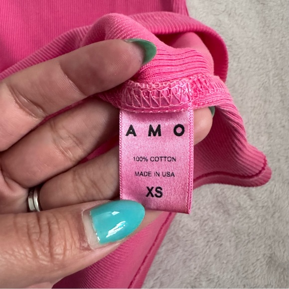 AMO Muscle Tank Ribbed Midi Dress in Pink Size XS - Picture 14 of 15